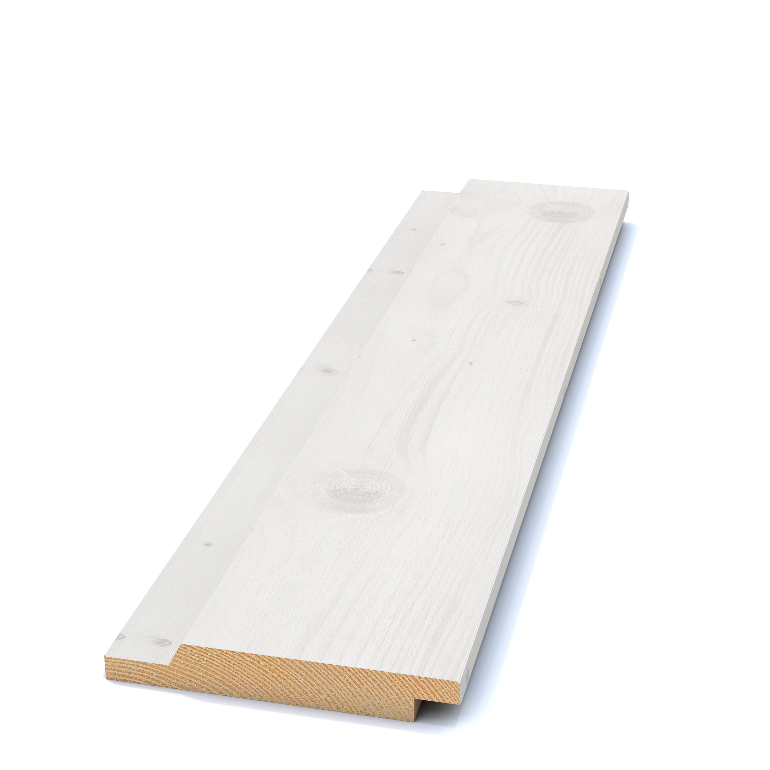 Bild saknas för Falsad spårpanel fasad kant G4-2 Gran Grundmålad 60 µm Vit 22x145 (SE00418)