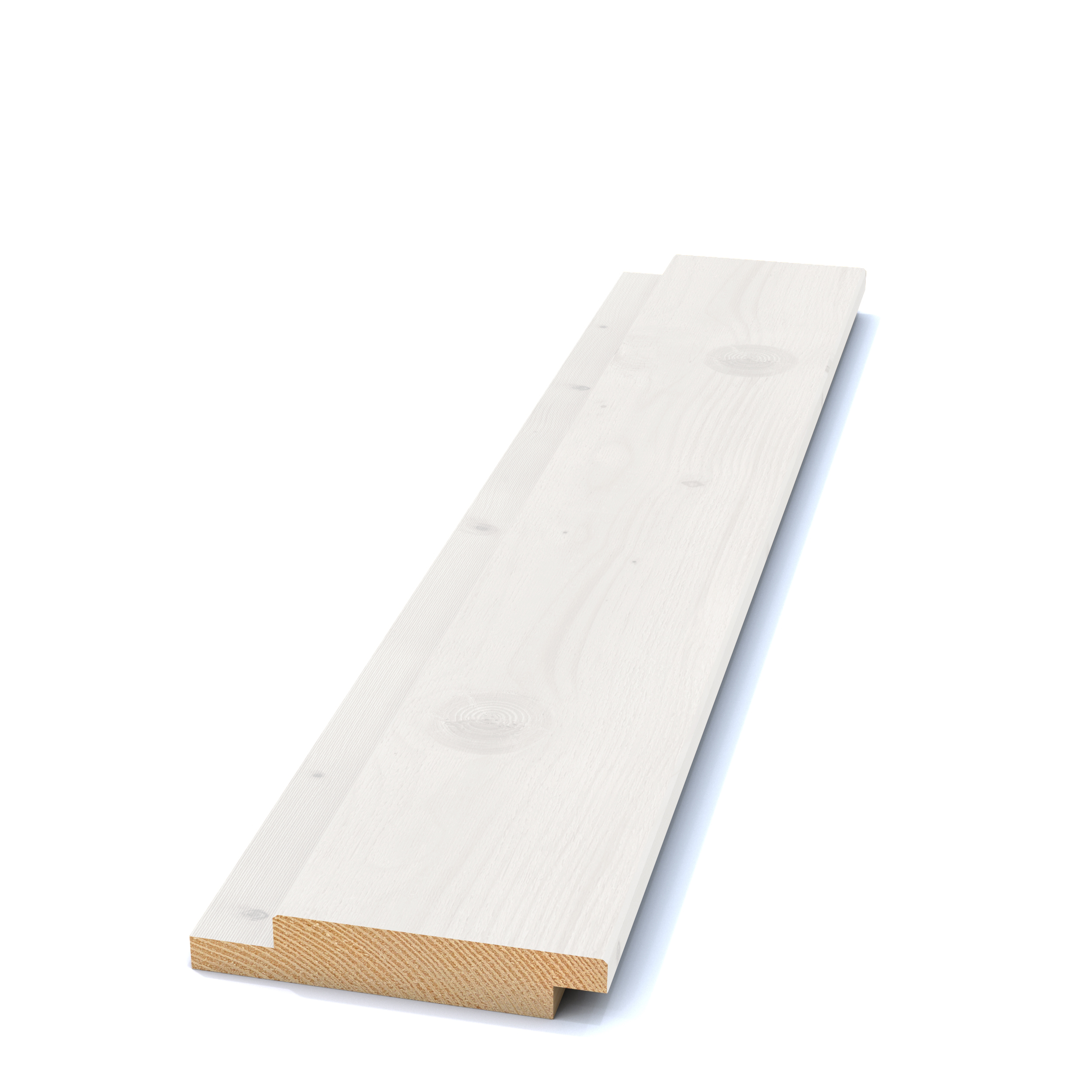 Bild saknas för Falsad spårpanel raka kanter Gran Vit CMP-G 22x120 (SE00169)